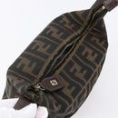 FENDI Zucca Canvas Vanity Hand Bag Black Brown Auth 150348-6
