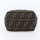 FENDI Zucca Canvas Vanity Hand Bag Black Brown Auth 150348-7
