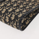 Christian Dior Trotter Canvas Shoulder Bag Navy Gold Auth 150350-14