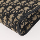 Christian Dior Trotter Canvas Shoulder Bag Navy Gold Auth 150350-16
