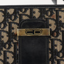 Christian Dior Trotter Canvas Shoulder Bag Navy Gold Auth 150350-17