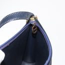 Christian Dior Trotter Canvas Shoulder Bag Navy Gold Auth 150350-18
