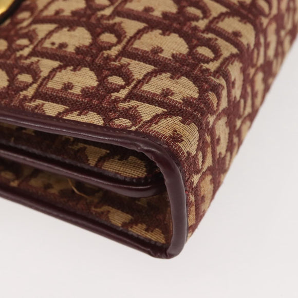 Christian Dior Trotter Canvas Hand Bag Red Gold Auth 150351