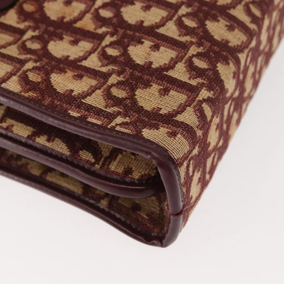 Christian Dior Trotter Canvas Hand Bag Red Gold Auth 150351