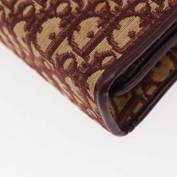 Christian Dior Trotter Canvas Hand Bag Red Gold Auth 150351