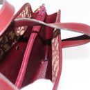 Christian Dior Trotter Canvas Hand Bag Red Gold Auth 150351-18