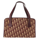 Christian Dior Trotter Canvas Hand Bag Red Gold Auth 150351-3