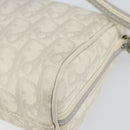Christian Dior Romantic Trotter Canvas Shoulder Bag PVC White Silver Auth 150352V-17
