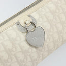 Christian Dior Romantic Trotter Canvas Shoulder Bag PVC White Silver Auth 150352V-19