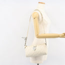 Christian Dior Romantic Trotter Canvas Shoulder Bag PVC White Silver Auth 150352V-25