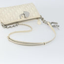 Christian Dior Romantic Trotter Canvas Shoulder Bag PVC White Silver Auth 150352V-7