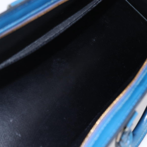 LOUIS VUITTON Epi Sac Triangle Hand Bag Blue M52095 LV Auth 150353