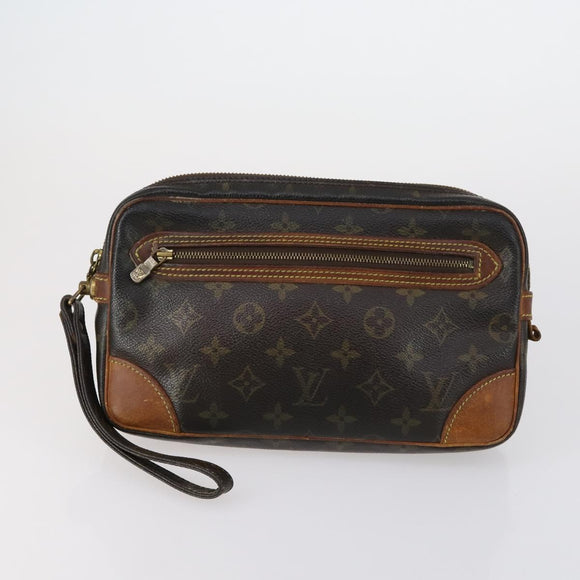 LOUIS VUITTON Monogram Marly Dragonne GM Clutch Bag 2 Set M51825 LV Auth 150355
