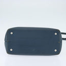 FENDI 2 JOURS Hand Bag Leather 2way Blue Silver Auth 150363-5