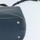 FENDI 2 JOURS Hand Bag Leather 2way Blue Silver Auth 150363-16