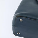 FENDI 2 JOURS Hand Bag Leather 2way Blue Silver Auth 150363-17