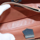 FENDI 2 JOURS Hand Bag Leather 2way Blue Silver Auth 150363-11