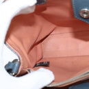 FENDI 2 JOURS Hand Bag Leather 2way Blue Silver Auth 150363-24