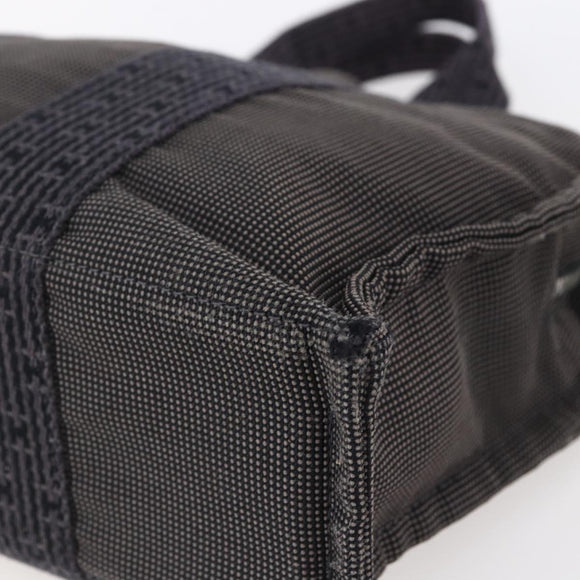 HERMES Her Line PM Hand Bag Canvas Gray Auth 150368