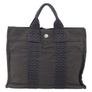HERMES Her Line PM Hand Bag Canvas Gray Auth 150368-2