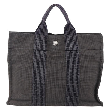 HERMES Her Line PM Hand Bag Canvas Gray Auth 150368 - 0