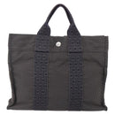 HERMES Her Line PM Hand Bag Canvas Gray Auth 150368-3