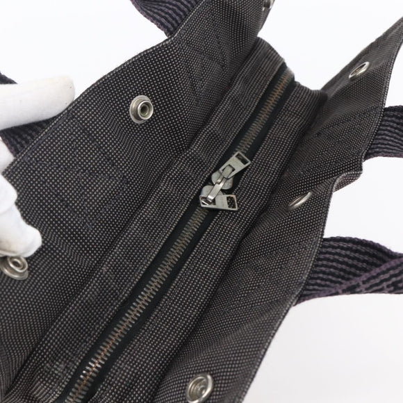 HERMES Her Line PM Hand Bag Canvas Gray Auth 150368