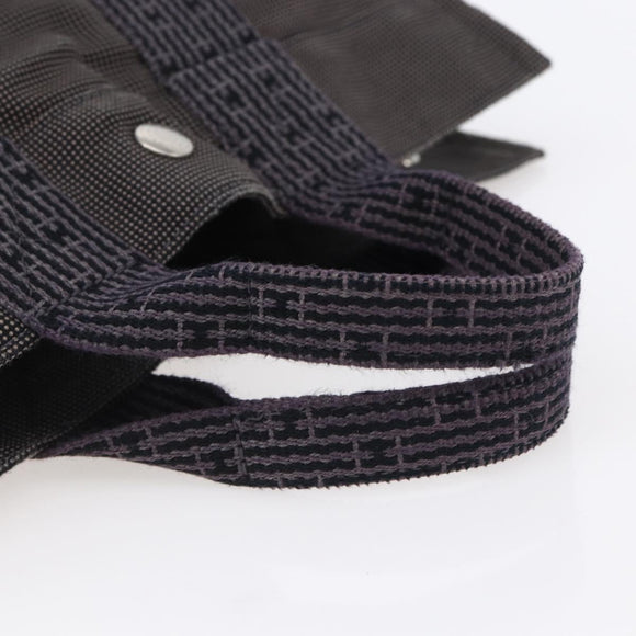 HERMES Her Line PM Hand Bag Canvas Gray Auth 150368