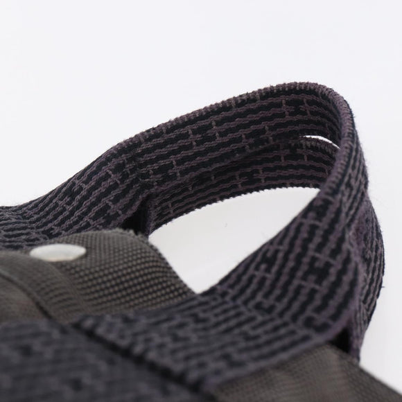 HERMES Her Line PM Hand Bag Canvas Gray Auth 150368