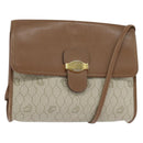 Christian Dior Honeycomb Canvas Shoulder Bag PVC Beige gold Auth 150369-1