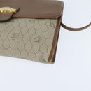 Christian Dior Honeycomb Canvas Shoulder Bag PVC Beige gold Auth 150369-14
