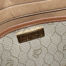 Christian Dior Honeycomb Canvas Shoulder Bag PVC Beige gold Auth 150369-18