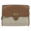 Christian Dior Honeycomb Canvas Shoulder Bag PVC Beige gold Auth 150369-13