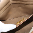 Christian Dior Honeycomb Canvas Shoulder Bag PVC Beige gold Auth 150369-12