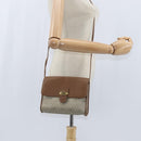 Christian Dior Honeycomb Canvas Shoulder Bag PVC Beige gold Auth 150369-21