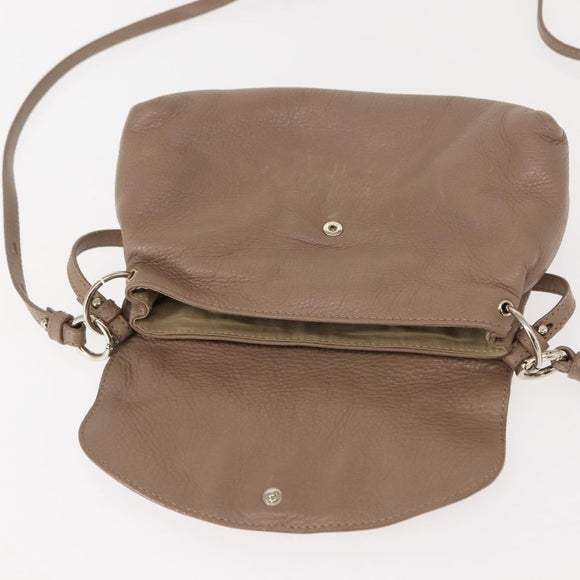 Chloe Lily Shoulder Bag Leather 2way Purple Gold Auth 150370