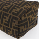 FENDI Zucca Canvas Hand Bag Black Brown Auth 150371-10