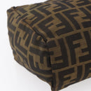 FENDI Zucca Canvas Hand Bag Black Brown Auth 150371-11
