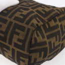 FENDI Zucca Canvas Hand Bag Black Brown Auth 150371-12
