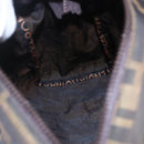 FENDI Zucca Canvas Hand Bag Black Brown Auth 150371-17