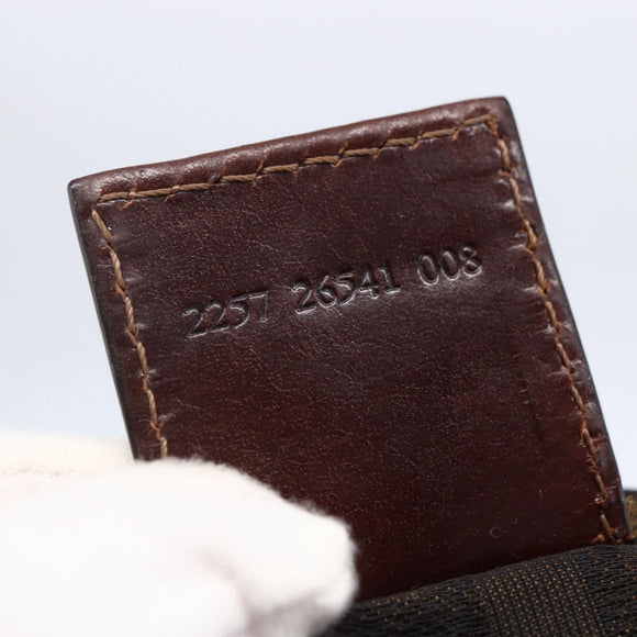 FENDI Zucca Canvas Hand Bag Black Brown Auth 150371