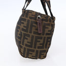 FENDI Zucca Canvas Hand Bag Black Brown Auth 150371-5