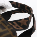 FENDI Zucca Canvas Hand Bag Black Brown Auth 150371-8