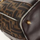 FENDI Zucca Canvas Hand Bag 2way Black Brown Auth 150372-17