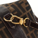 FENDI Zucca Canvas Hand Bag 2way Black Brown Auth 150372-19