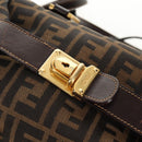 FENDI Zucca Canvas Hand Bag 2way Black Brown Auth 150372-20