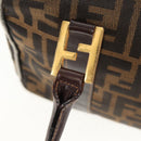 FENDI Zucca Canvas Hand Bag 2way Black Brown Auth 150372-9