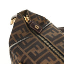 FENDI Zucca Canvas Hand Bag 2way Black Brown Auth 150372-21