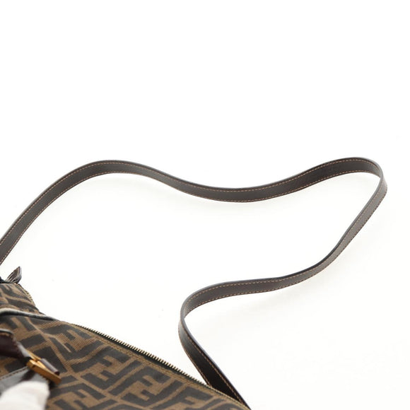 FENDI Zucca Canvas Hand Bag 2way Black Brown Auth 150372