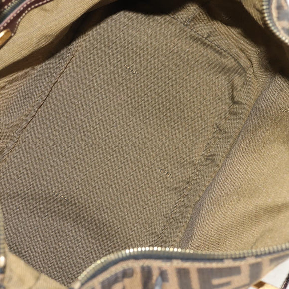 FENDI Zucca Canvas Hand Bag 2way Black Brown Auth 150372